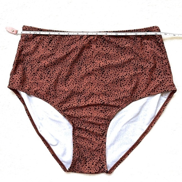 Plus Size Animal Print Brown Black Full Coverage Swim Bottom - Picture 4 of 6